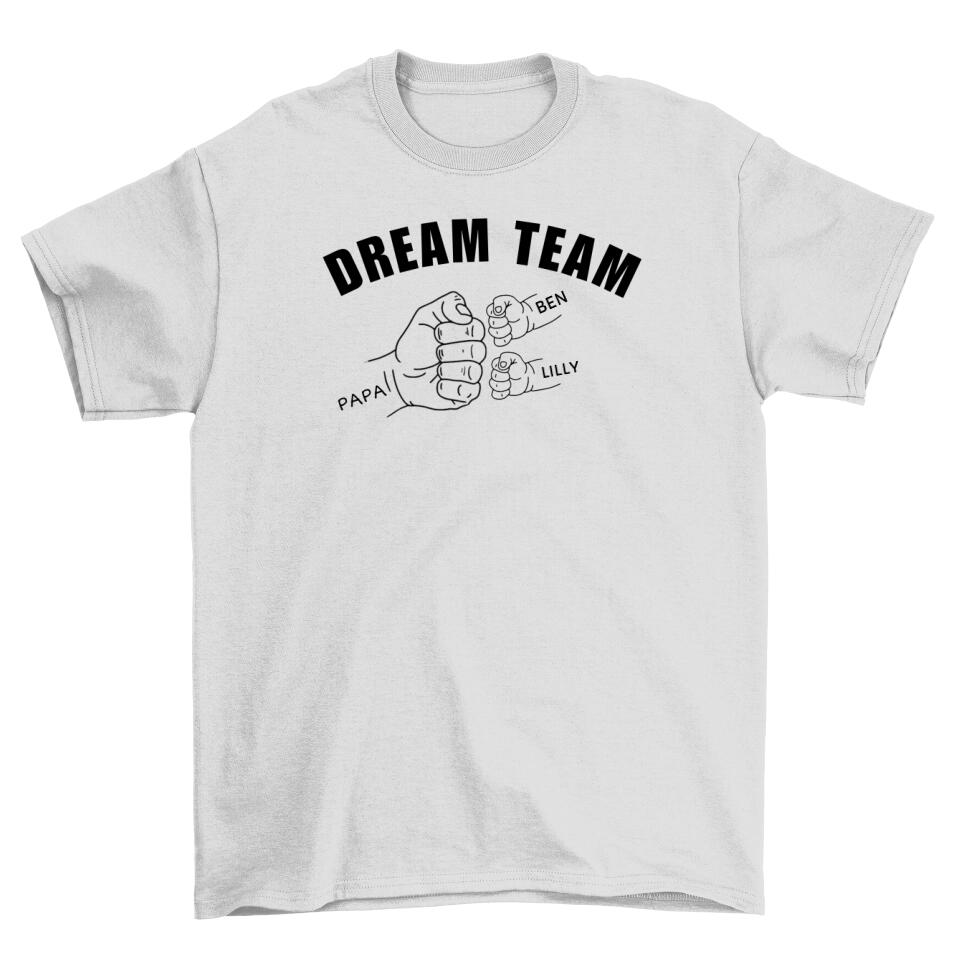 Dream Team Papa Fauststoß - Herren T-Shirt personalisierbar