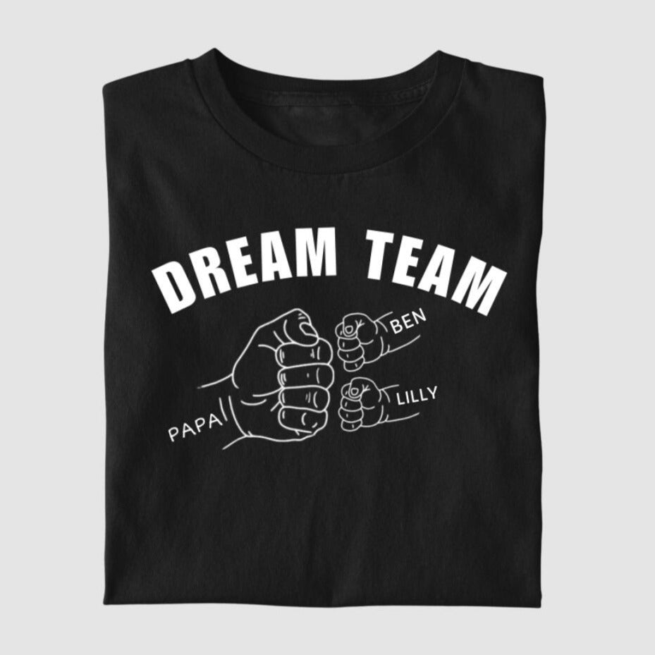 Dream Team Papa Fauststoß - Herren T-Shirt personalisierbar