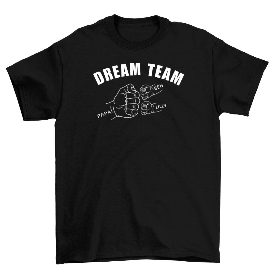 Dream Team Papa Fauststoß - Herren T-Shirt personalisierbar