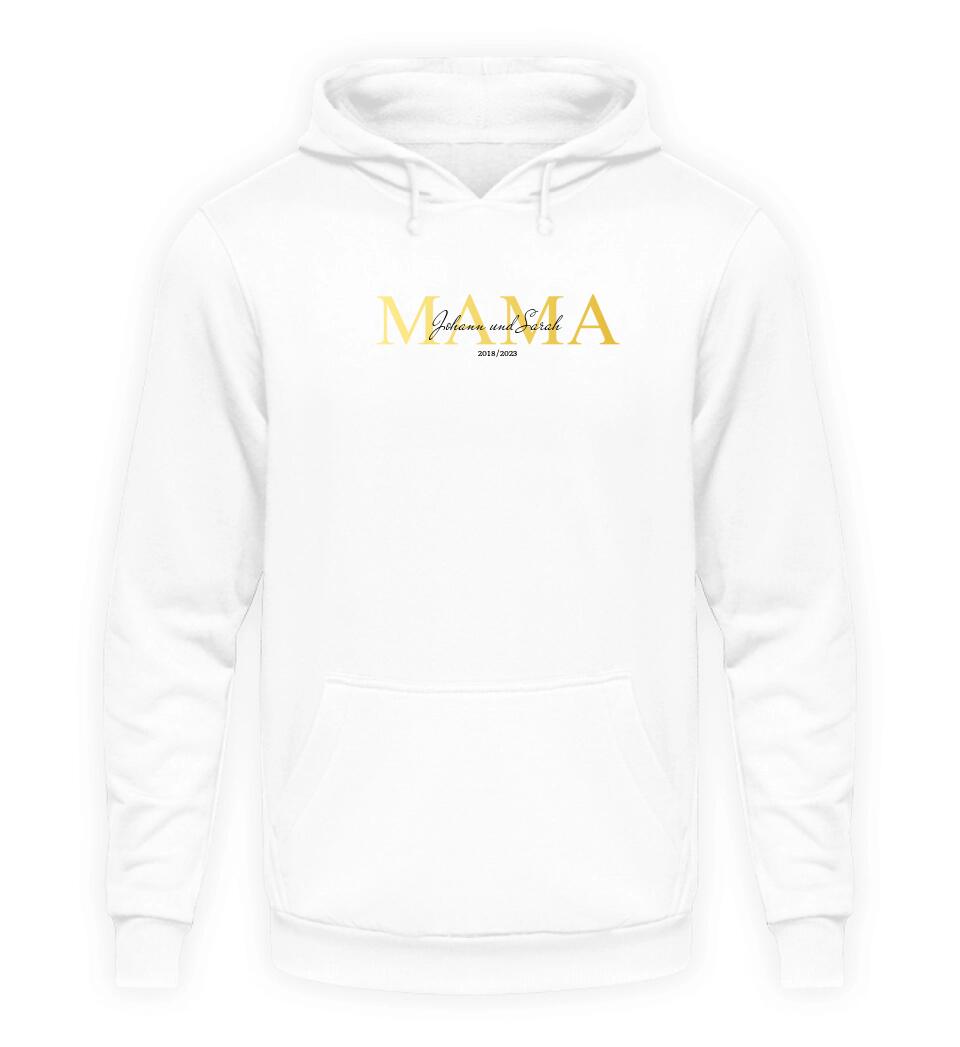 Mama Schriftzug mit Kindernamen - Damen Hoodie personalisierbar