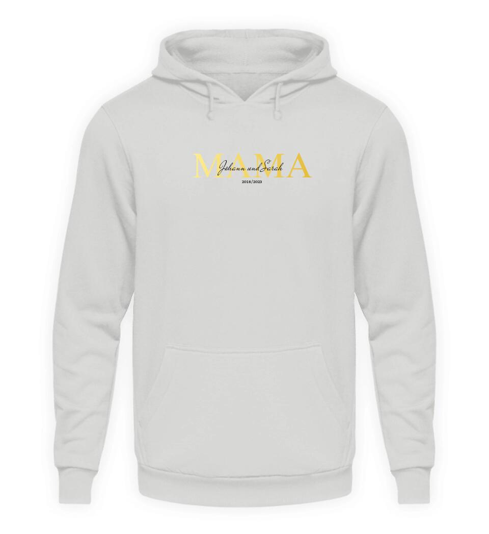 Mama Schriftzug mit Kindernamen - Damen Hoodie personalisierbar