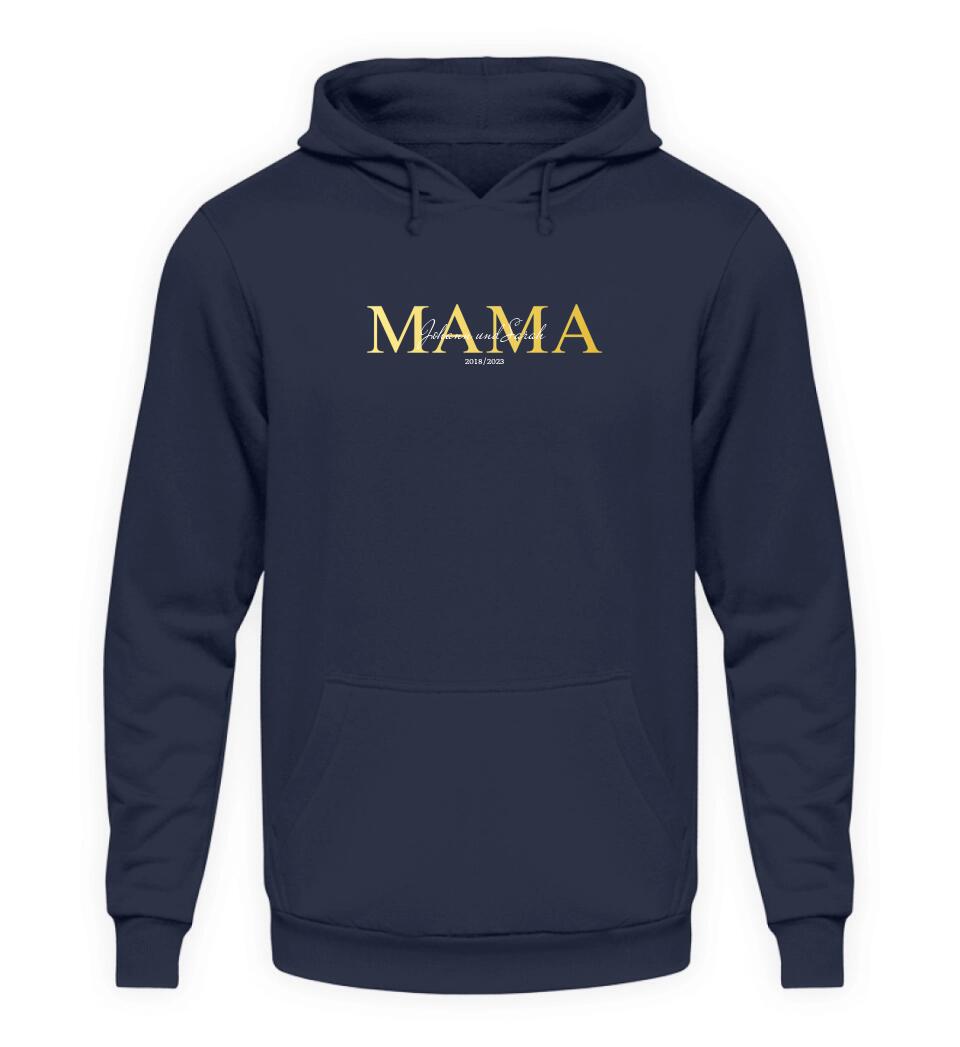 Mama Schriftzug mit Kindernamen - Damen Hoodie personalisierbar