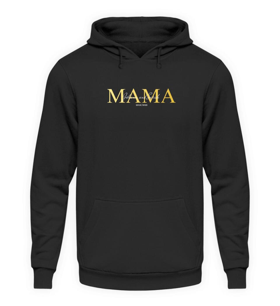 Mama Schriftzug mit Kindernamen - Damen Hoodie personalisierbar