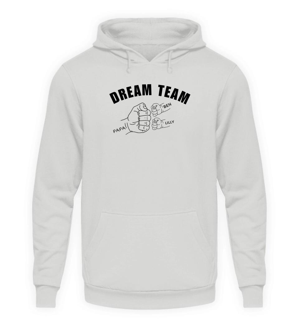 Dream Team Papa Fauststoß - Herren Hoodie personalisierbar