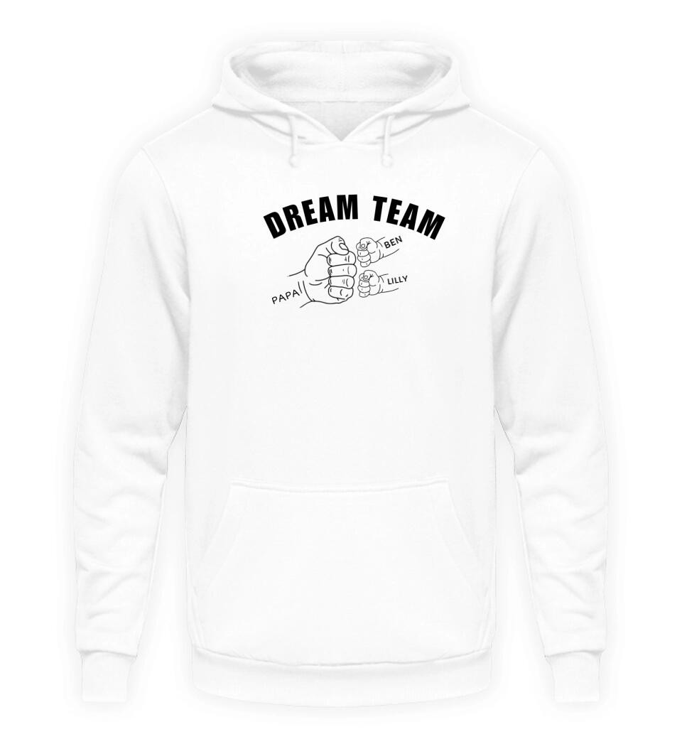 Dream Team Papa Fauststoß - Herren Hoodie personalisierbar