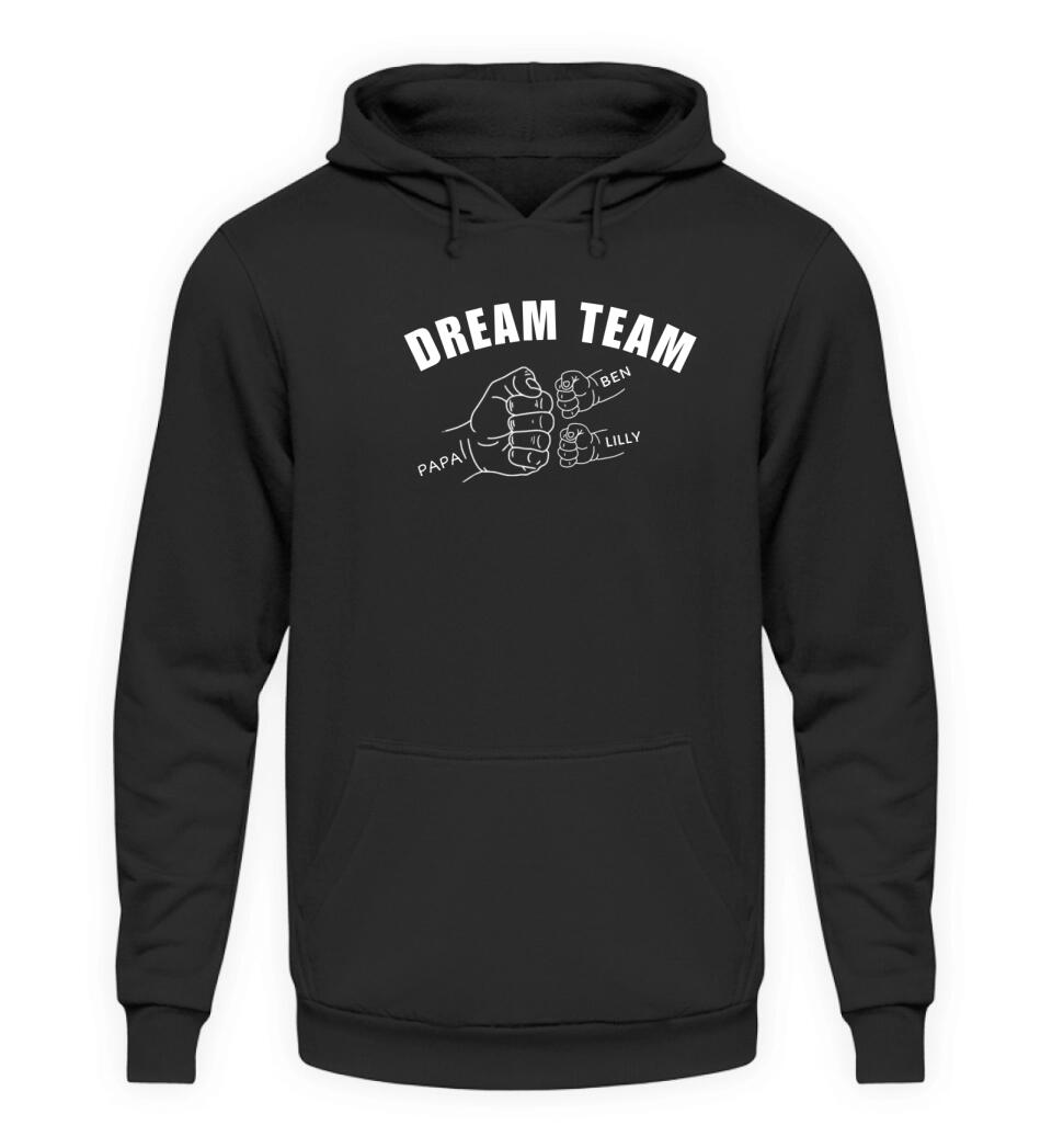 Dream Team Papa Fauststoß - Herren Hoodie personalisierbar