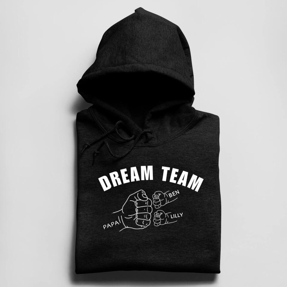 Dream Team Papa Fauststoß - Herren Hoodie personalisierbar