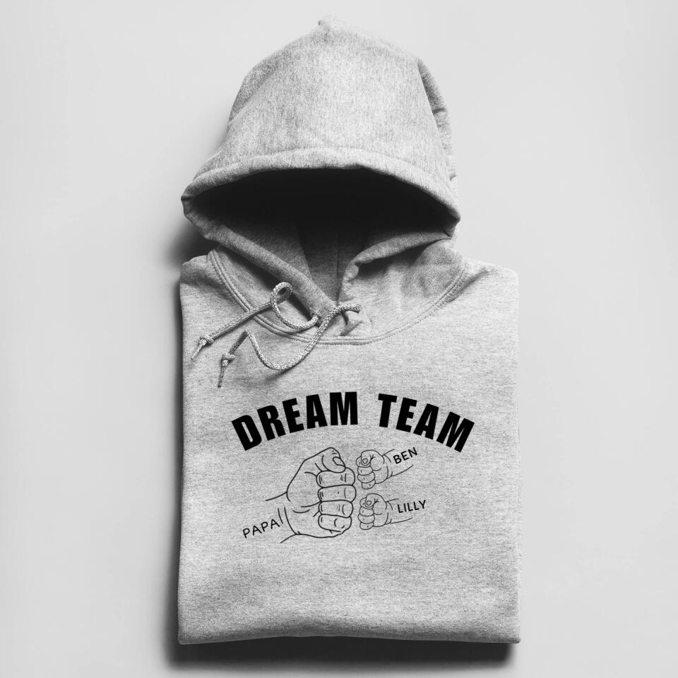 Dream Team Papa Fauststoß - Herren Hoodie personalisierbar