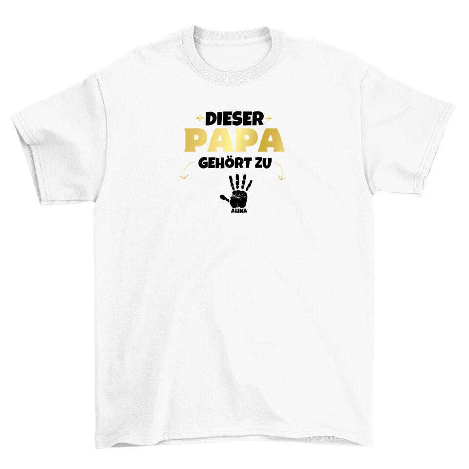 Dieser Papa gehört zu - Herren T-Shirt persoanlisierbar