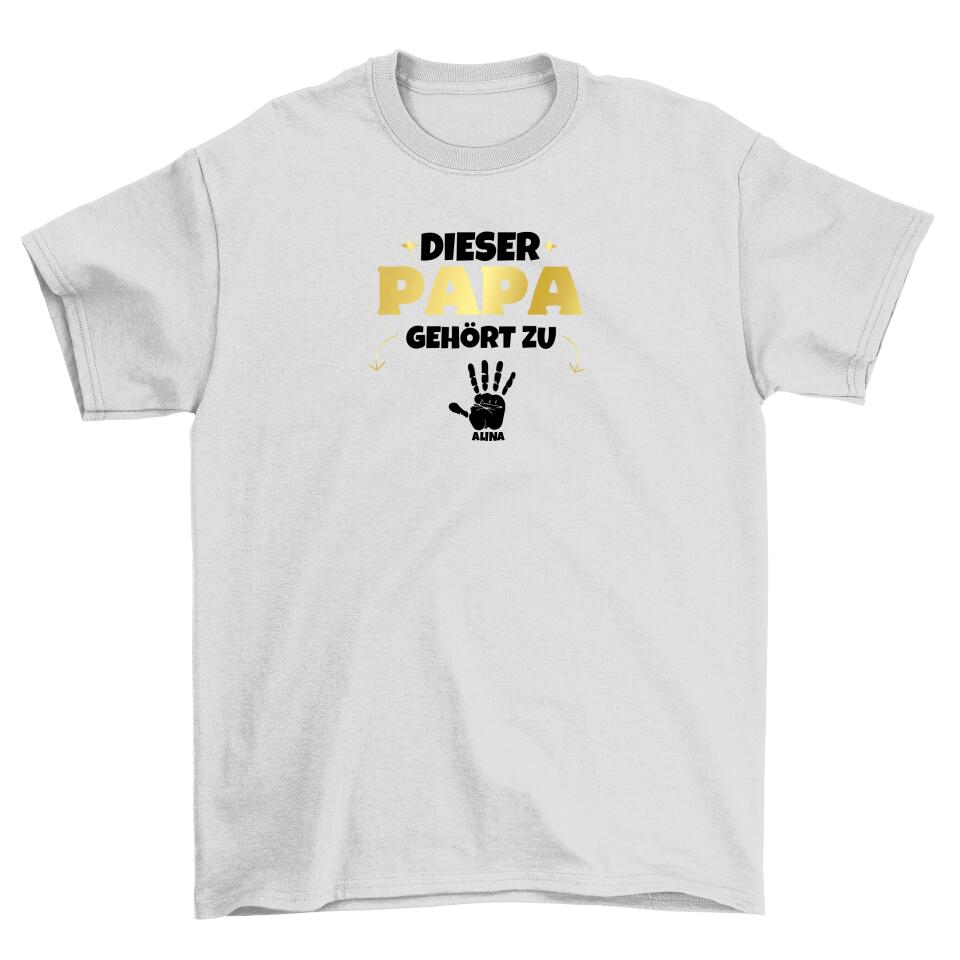 Dieser Papa gehört zu - Herren T-Shirt persoanlisierbar