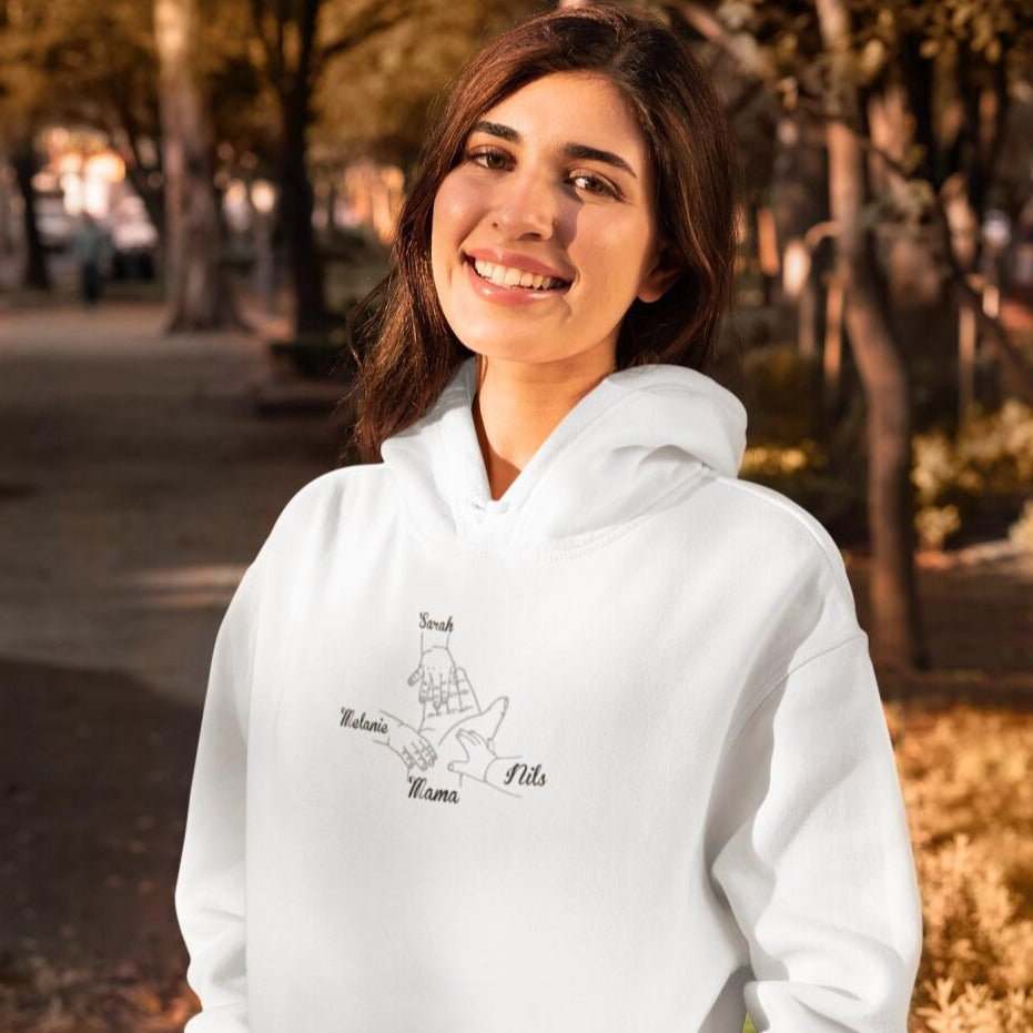 Hand auf Hand - Damen Hoodie personalisierbar