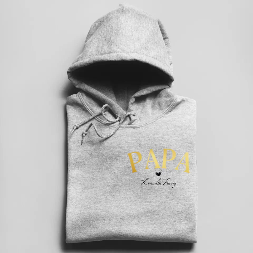 Papa mit Kindernamen - Herren Hoodie personalisierbar