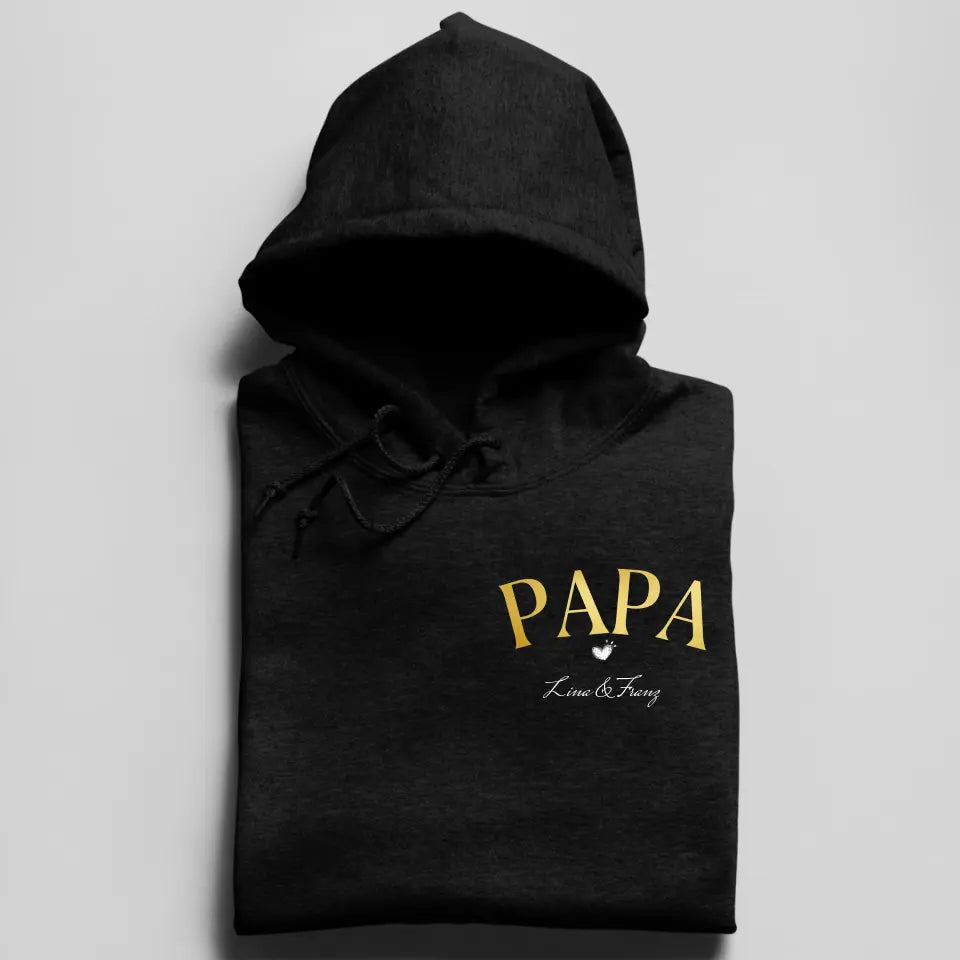 Papa mit Kindernamen - Herren Hoodie personalisierbar