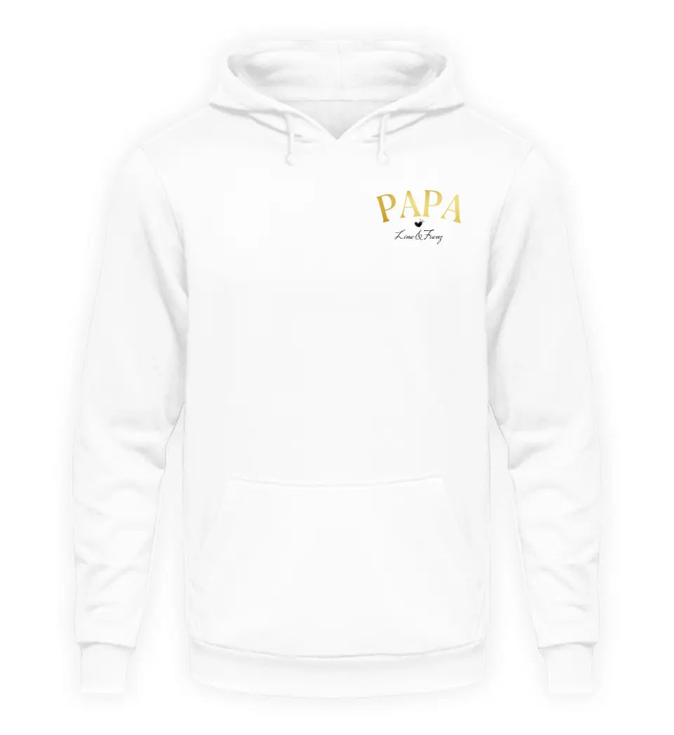 Papa mit Kindernamen - Herren Hoodie personalisierbar