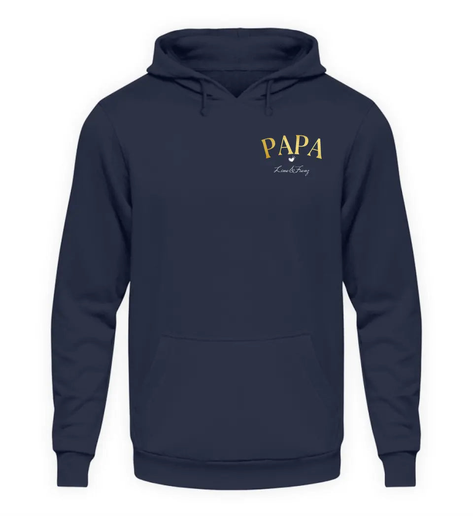 Papa mit Kindernamen - Herren Hoodie personalisierbar