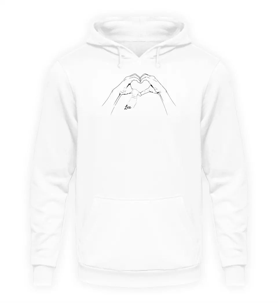 Herzhand mit Kinderhänden - Herren Hoodie personalisierbar