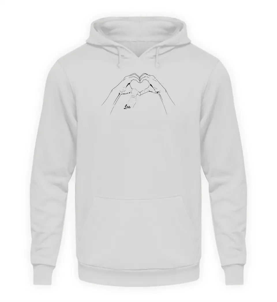 Herzhand mit Kinderhänden - Herren Hoodie personalisierbar