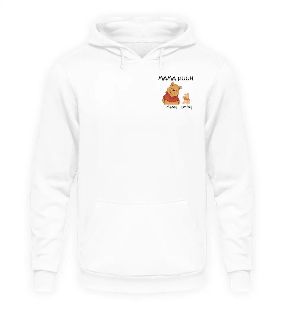 Mama Puuh mit Kindername/n - Damen Hoodie personalisierbar