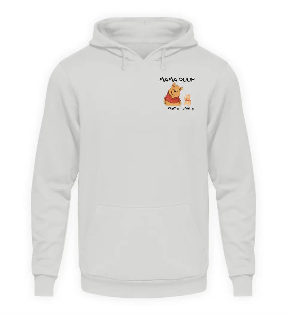 Mama Puuh mit Kindername/n - Damen Hoodie personalisierbar