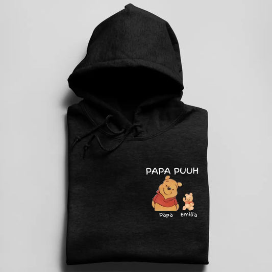 Papa Puuh mit Kindername/n - Herren Hoodie personalisierbar