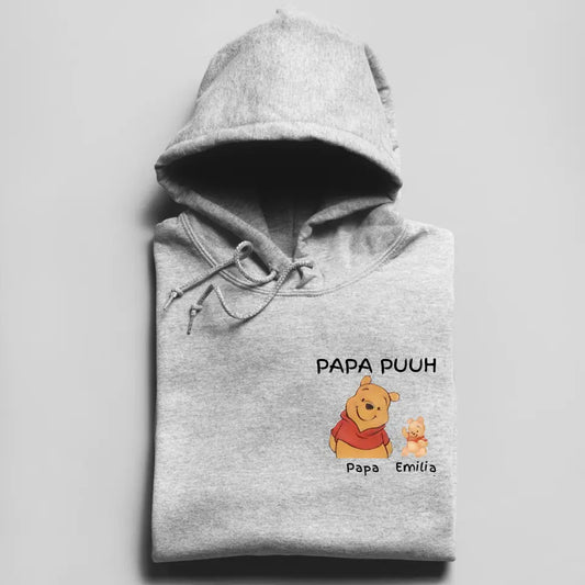 Papa Puuh mit Kindername/n - Herren Hoodie personalisierbar