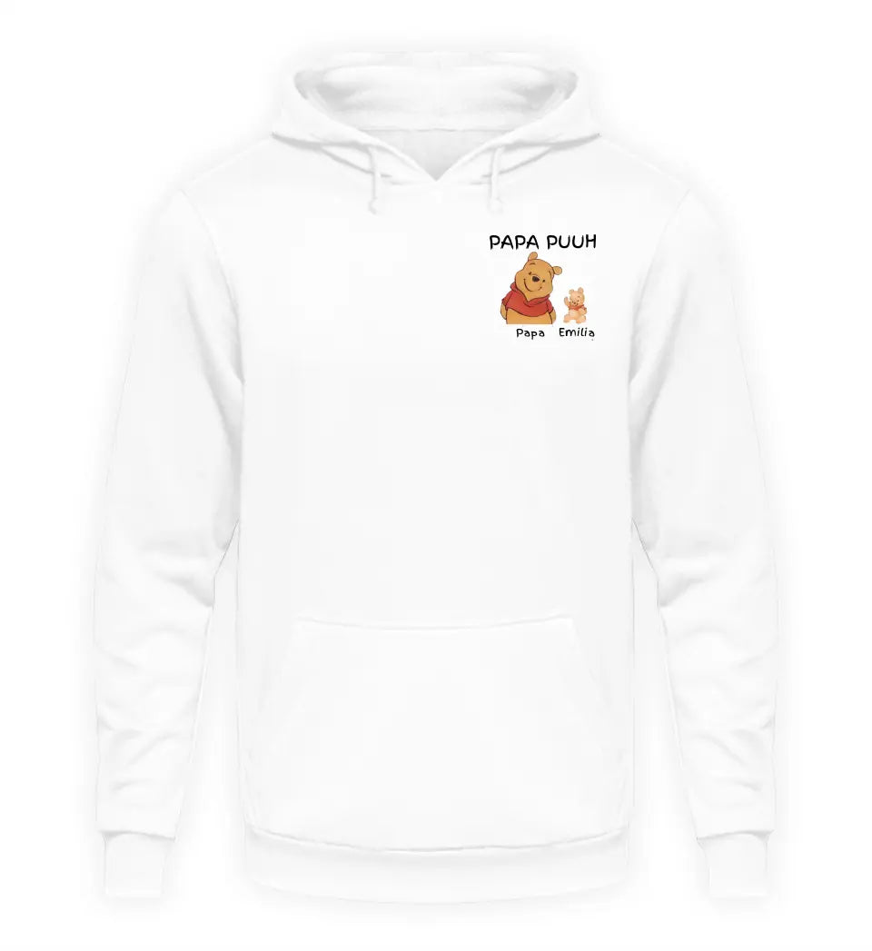 Papa Puuh mit Kindername/n - Herren Hoodie personalisierbar