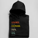 Legende, Ehemann, Papa, Opa - Herren Hoodie personalisierbar