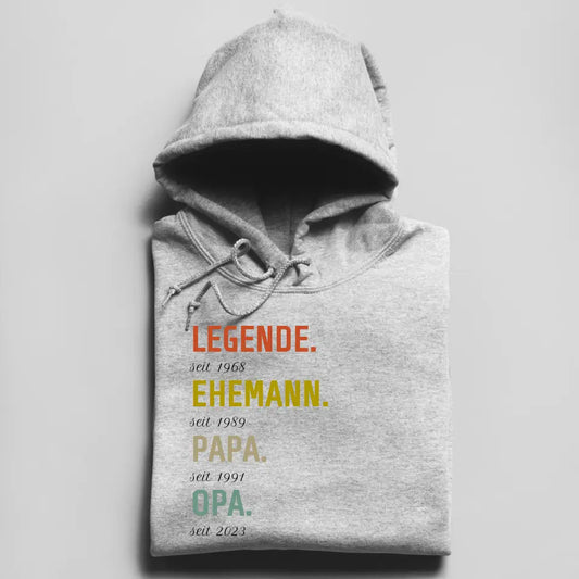 Legende, Ehemann, Papa, Opa - Herren Hoodie personalisierbar