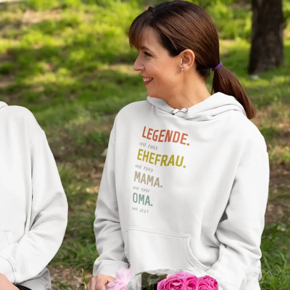 Legende, Ehefrau, Mama, Oma - Damen Hoodie personalisierbar