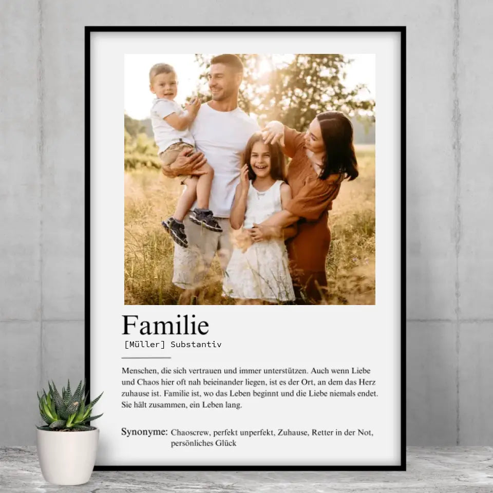 Familie Definition - Poster personalisierbar