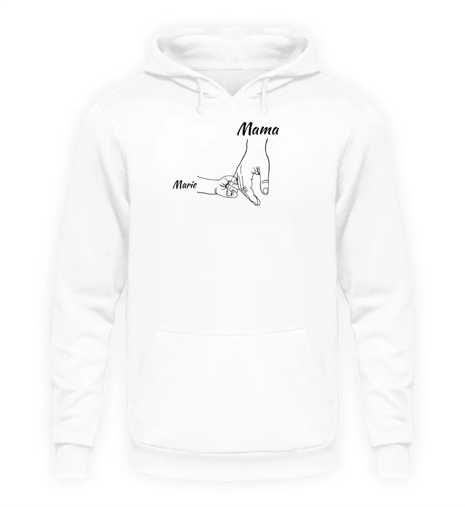 Mama Hand mit Kindernamen - Damen Hoodie personalisierbar