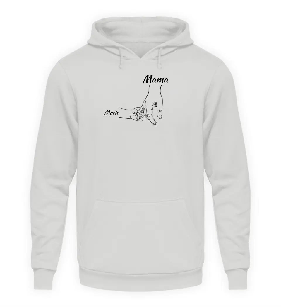 Mama Hand mit Kindernamen - Damen Hoodie personalisierbar