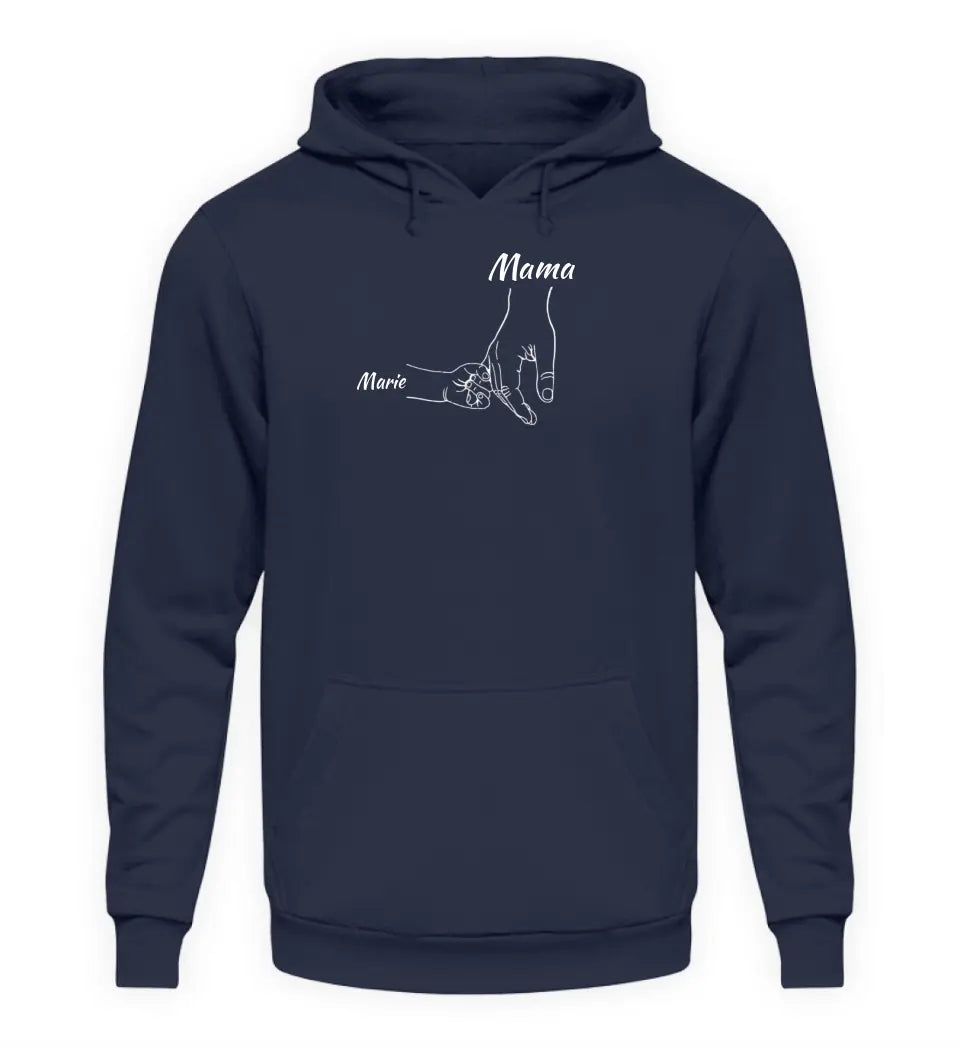 Mama Hand mit Kindernamen - Damen Hoodie personalisierbar