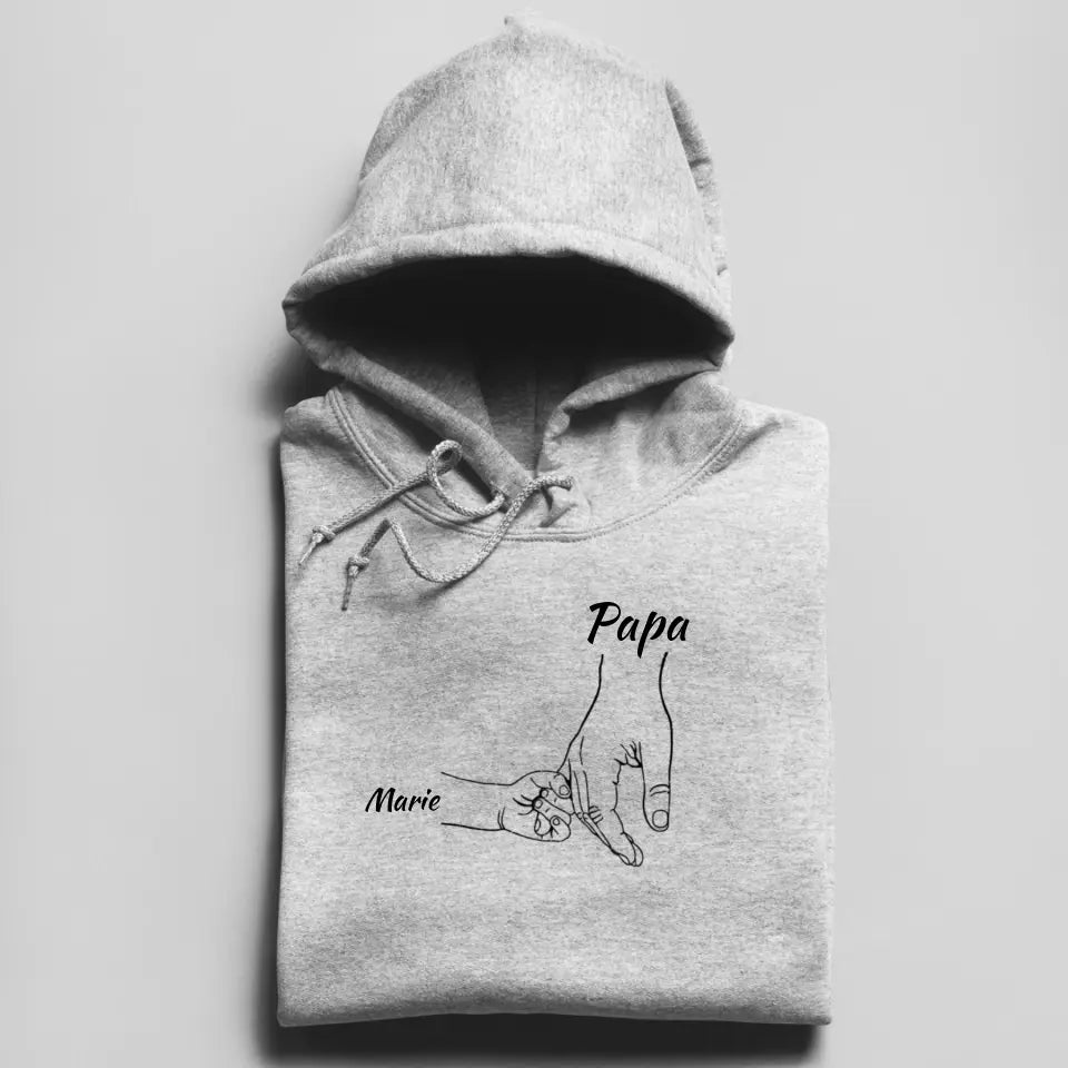 Papa Hand mit Kindernamen - Herren Hoodie personalisierbar