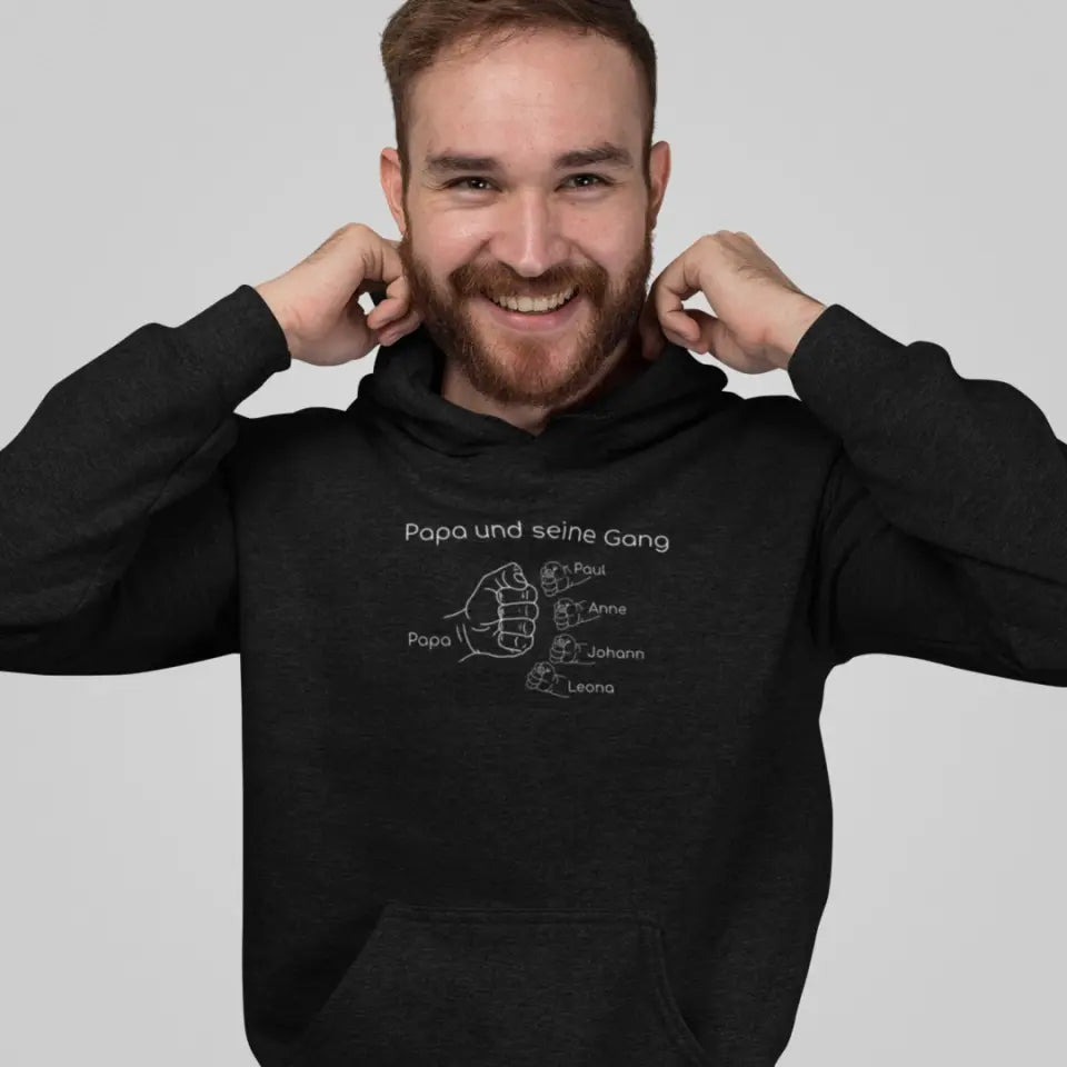 Papa und seine Gang - Herren Hoodie personalisierbar