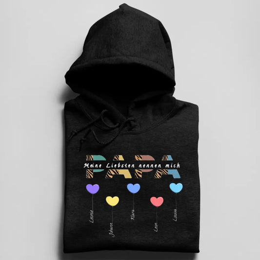 Papa/Opa Herzballons - Herren Hoodie personalisierbar