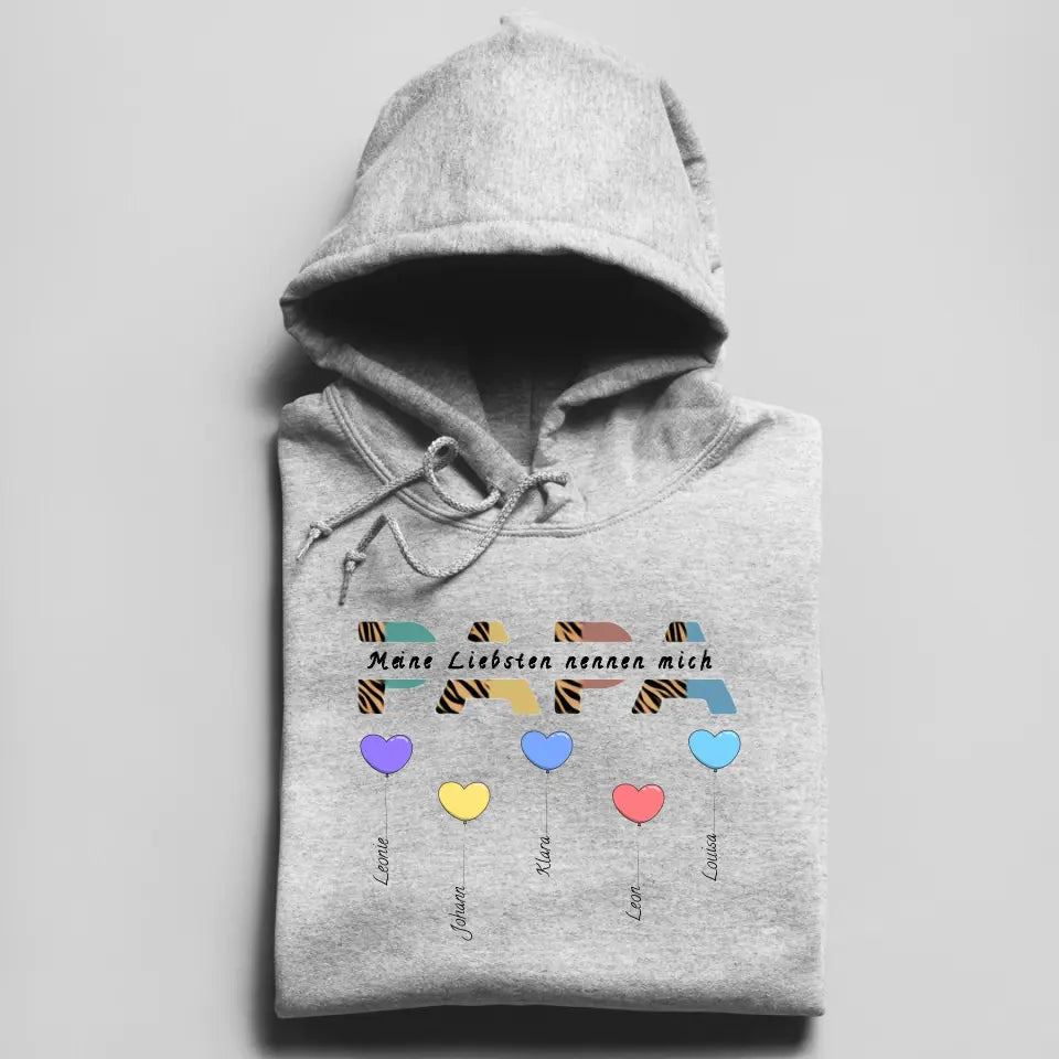 Papa/Opa Herzballons - Herren Hoodie personalisierbar