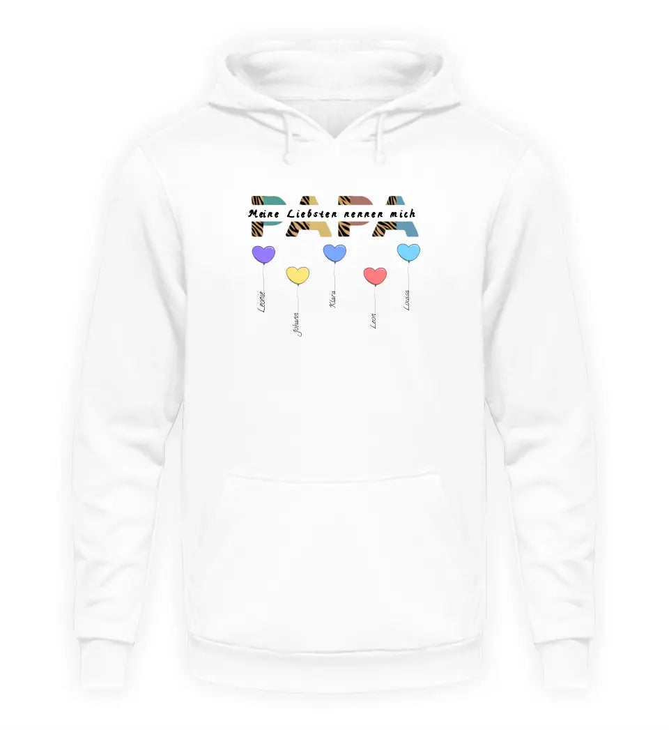 Papa/Opa Herzballons - Herren Hoodie personalisierbar