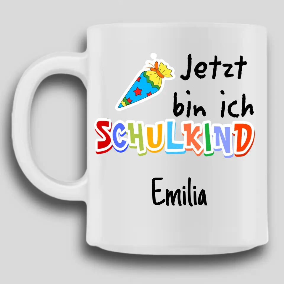 Jetzt bin ich Schulkind - Tasse personalisierbar