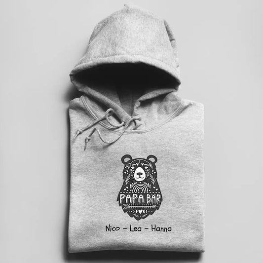 Papa Bär - Herren Hoodie personalisierbar