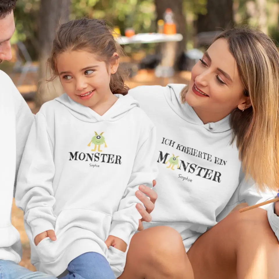 Ich kreierte ein Monster - Damen Hoodie personalisierbar